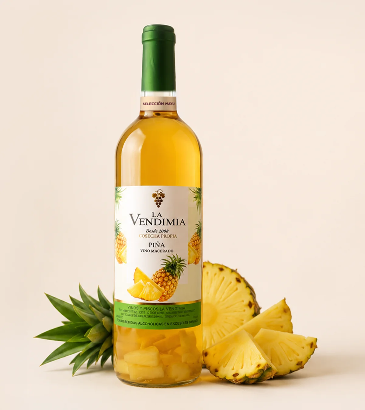 Vino artesanal sabor piña seleccionado por MAYU